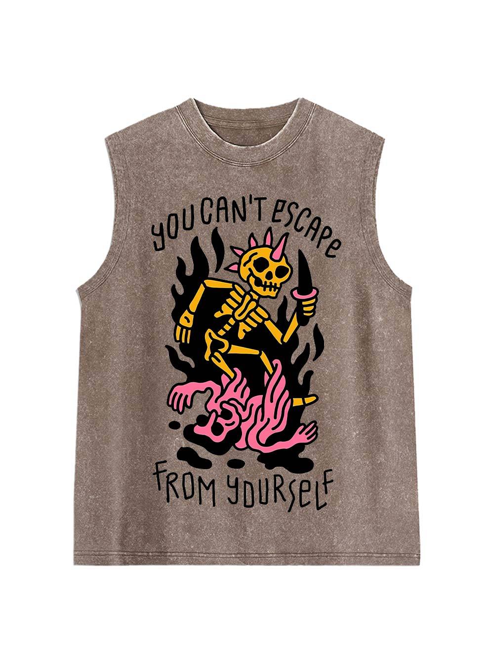You Can't Escape From Yourself Washed Tank Top