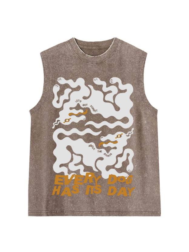 Every Dog Has Its Day Washed Tank Top