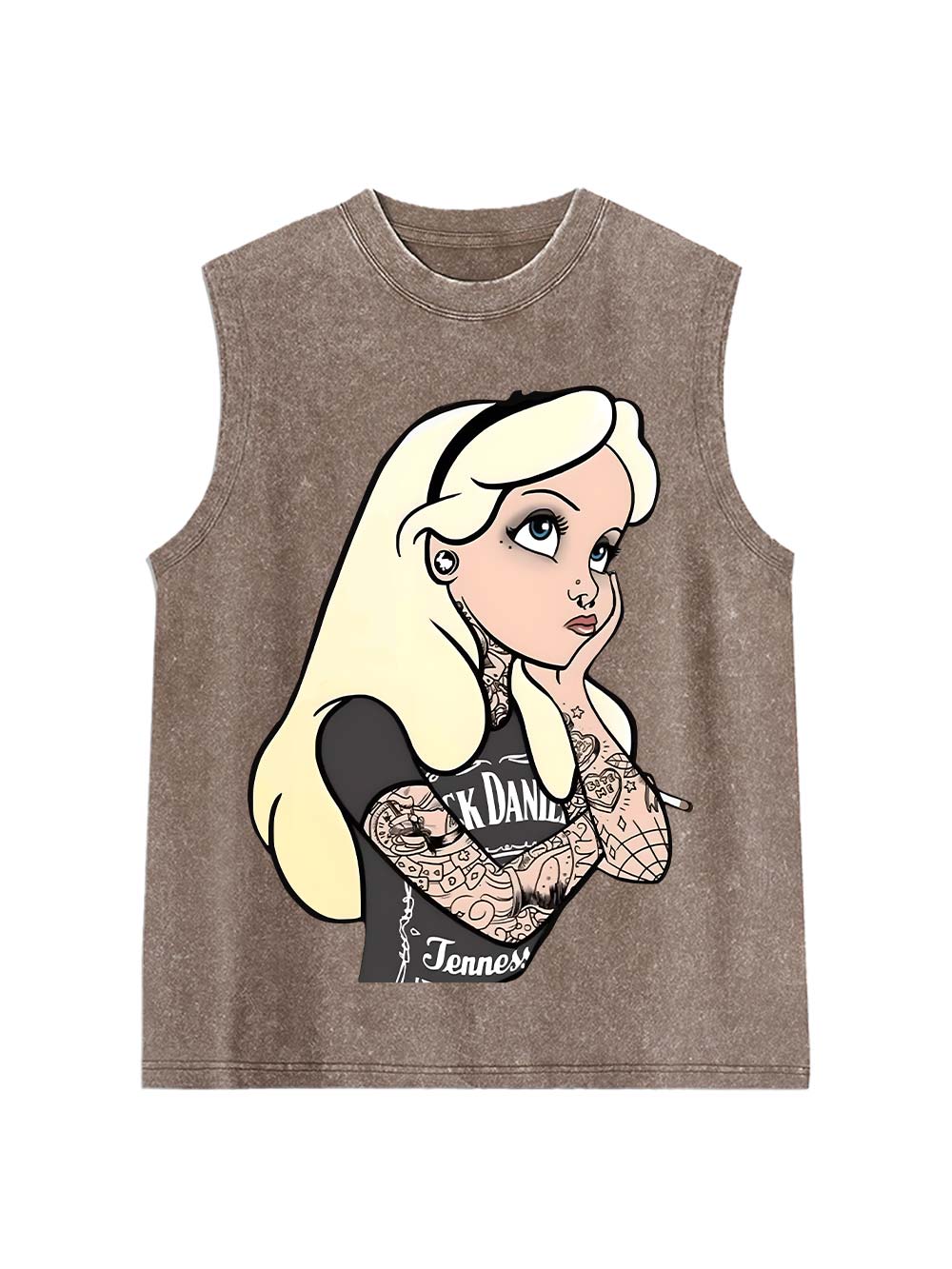 Tattooed Girl Washed Tank Top