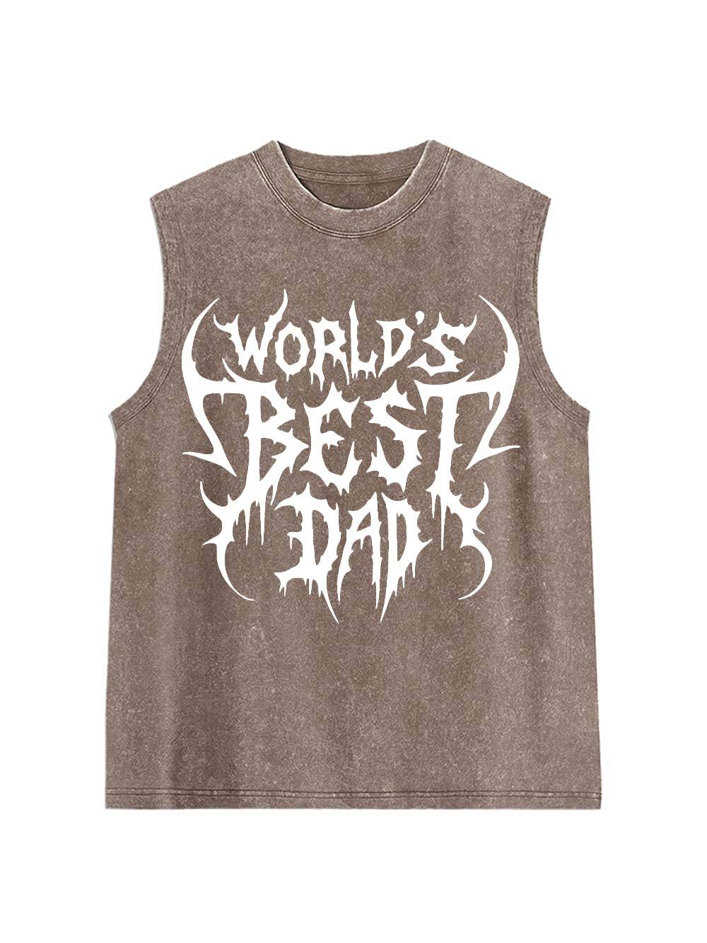 World's Best Dad Washed Tank Top