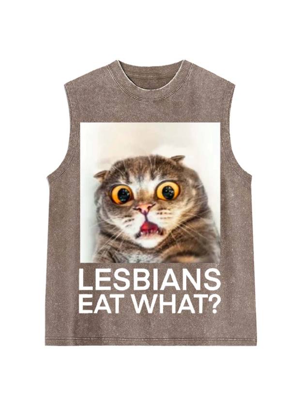 Lesbians Eat What? Washed Tank Top