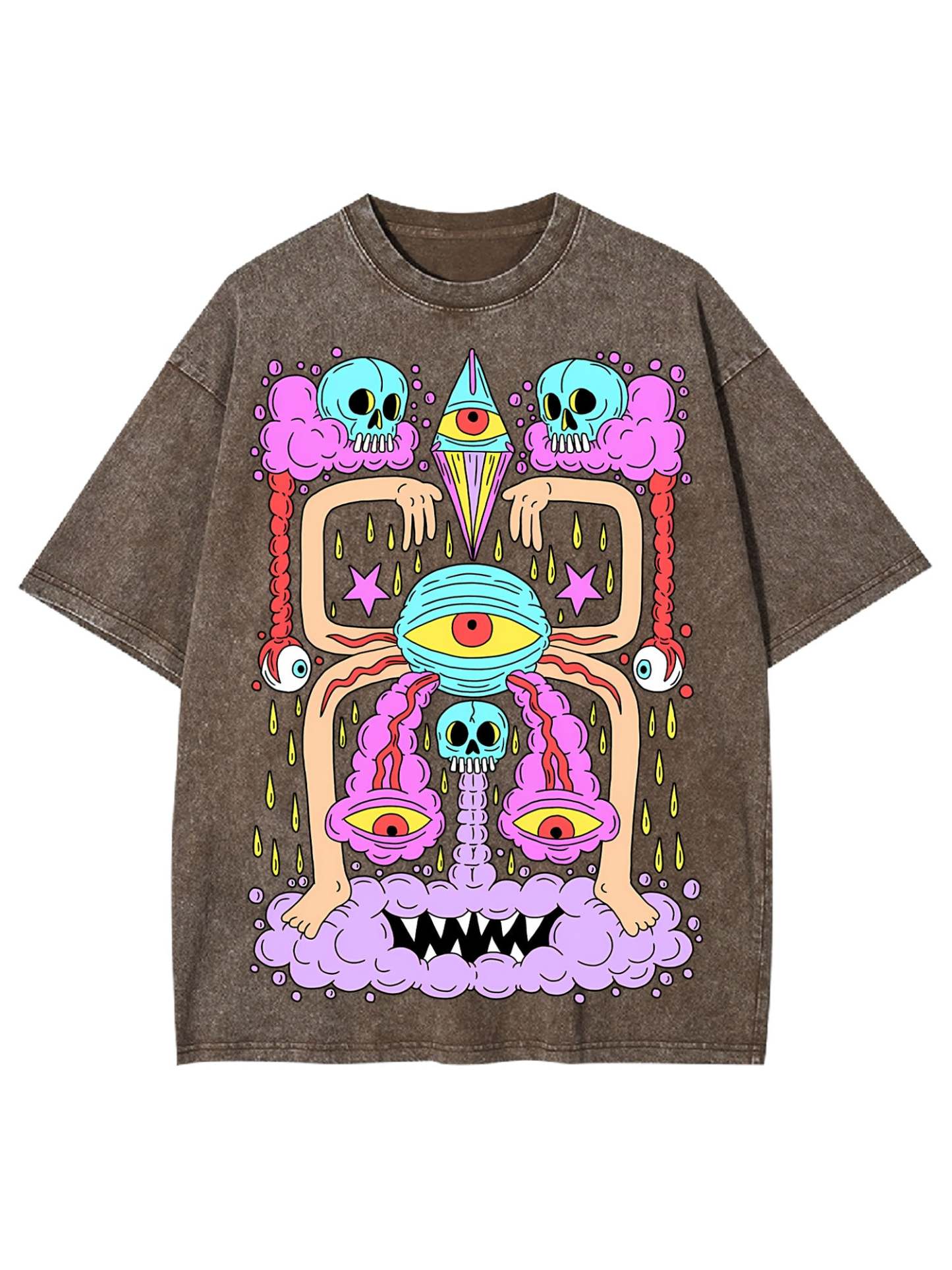 Death And Deranged Washed Tshirt-ClassyOutlaw