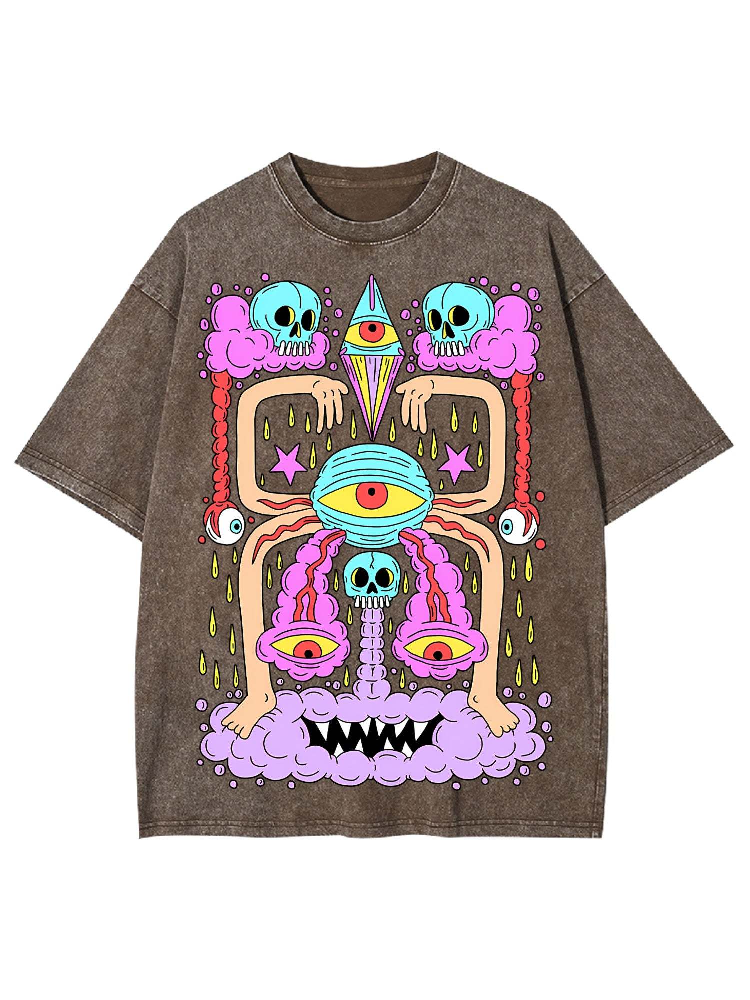 Death And Deranged Washed Tshirt-ClassyOutlaw