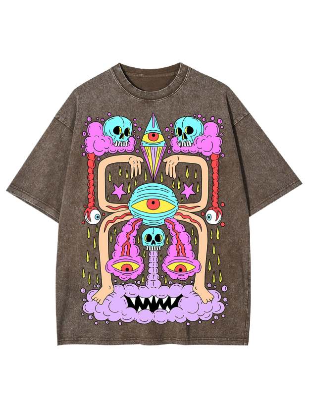 Death And Deranged Washed Tshirt-ClassyOutlaw