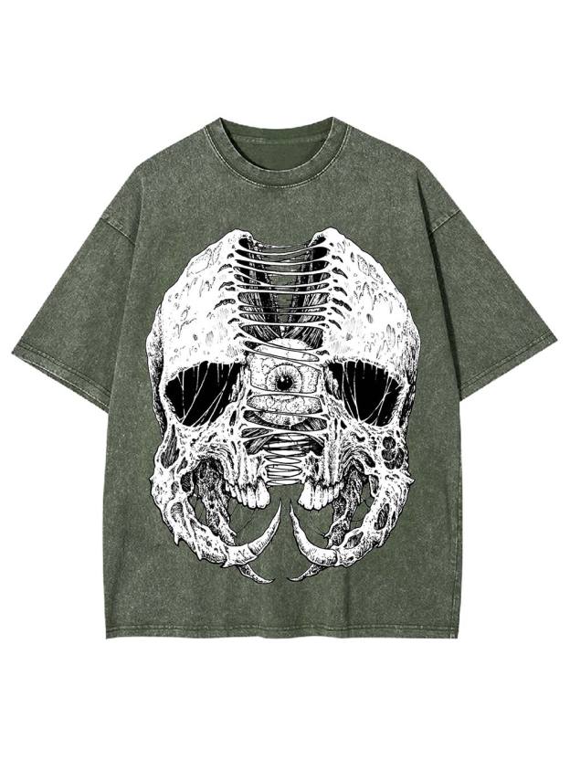 Laced Skull Washed Tshirt