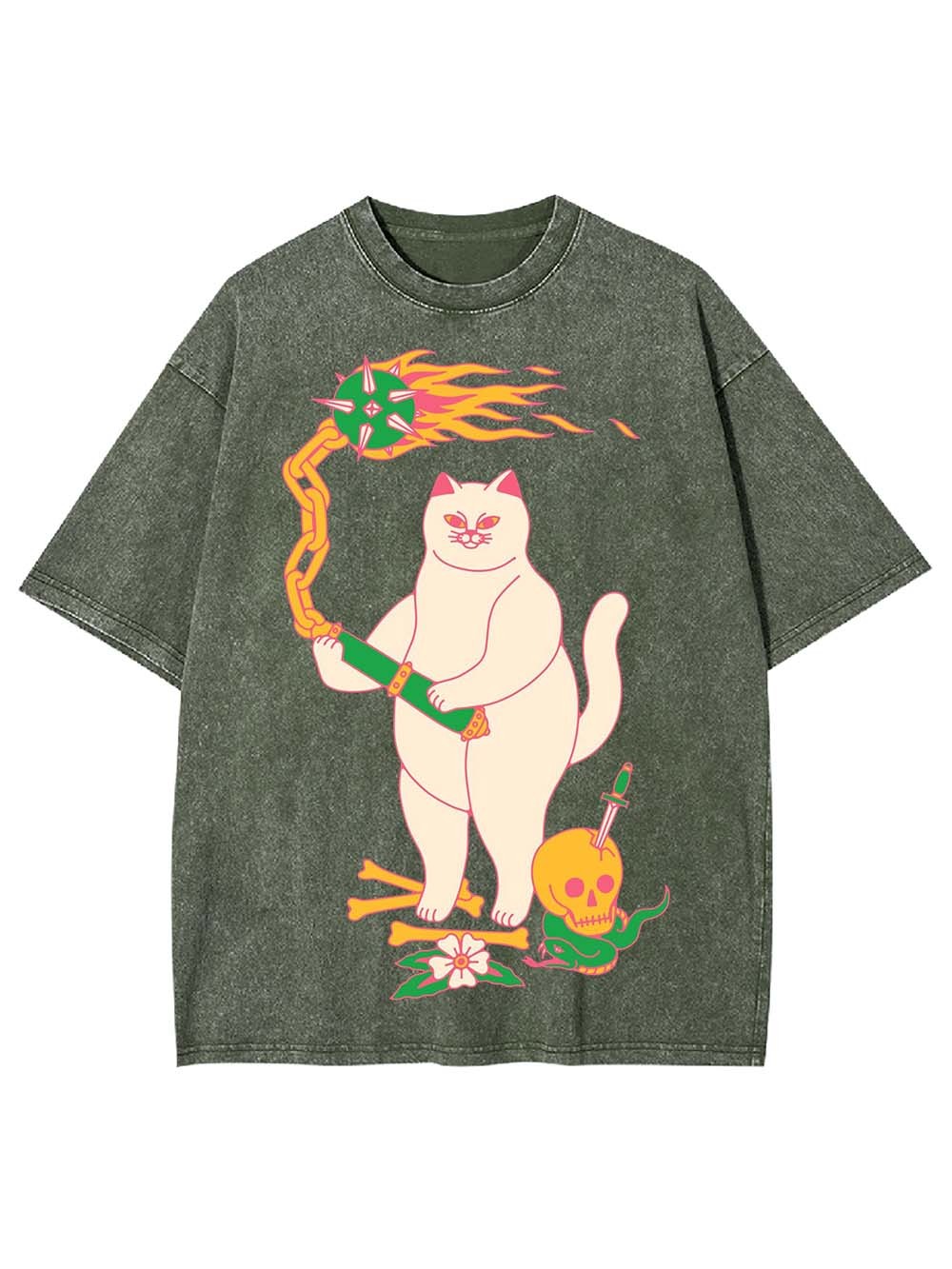 FEROCIOUS CAT WASHED TSHIRT