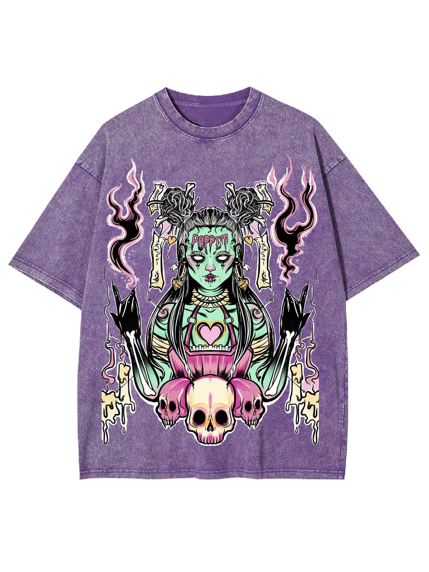 The Voodoo Witch In The Dark Night Washed Tshirt
