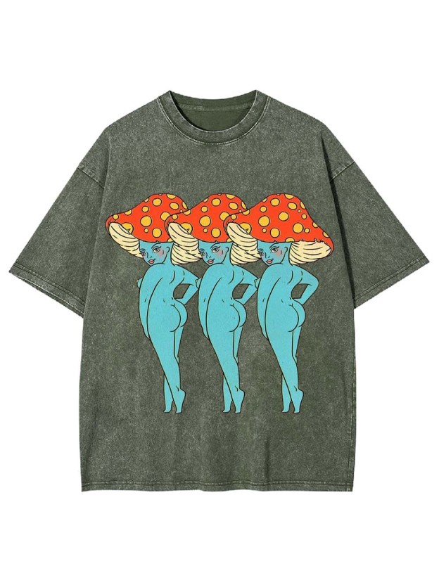 Mushroom Trio Beauties Washed Tshirt