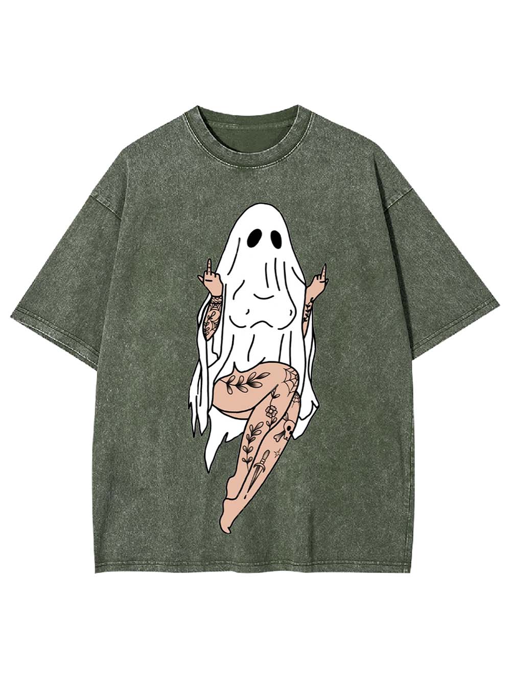 Tattooed Ghost Rebel Washed Tshirt
