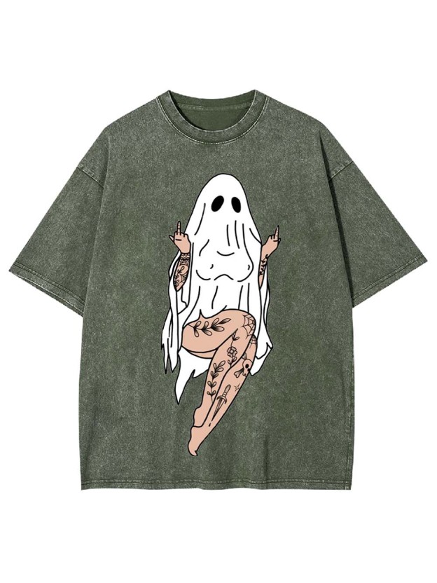 Tattooed Ghost Rebel Washed Tshirt