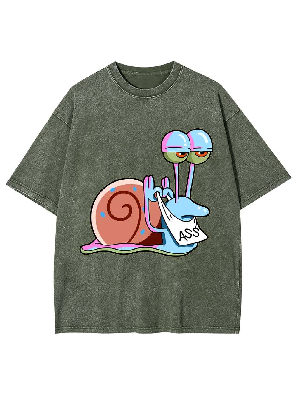 Sassy Snail with Attitude Washed Tshirt