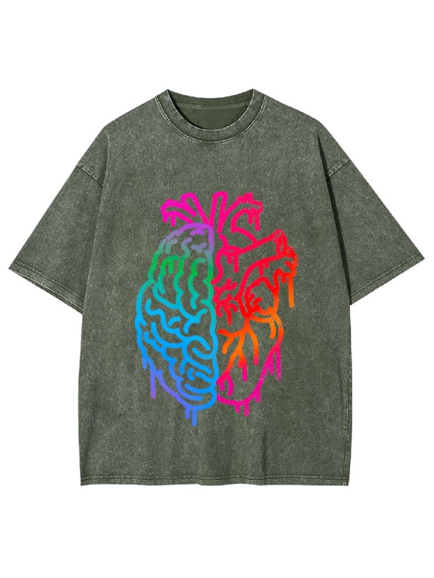 Heart vs Mind in Colors Washed Tshirt