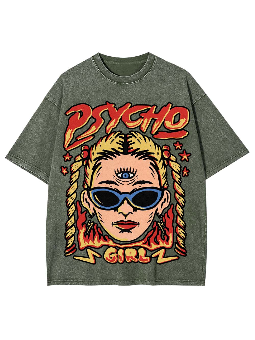 PSYCHO GIRL WASHED TSHIRT