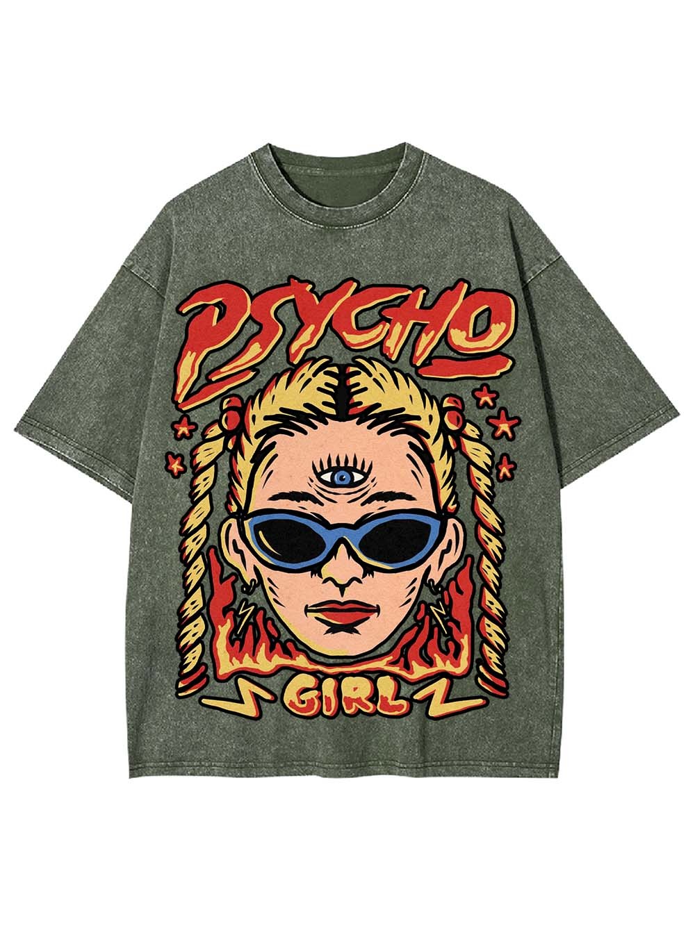 PSYCHO GIRL WASHED TSHIRT