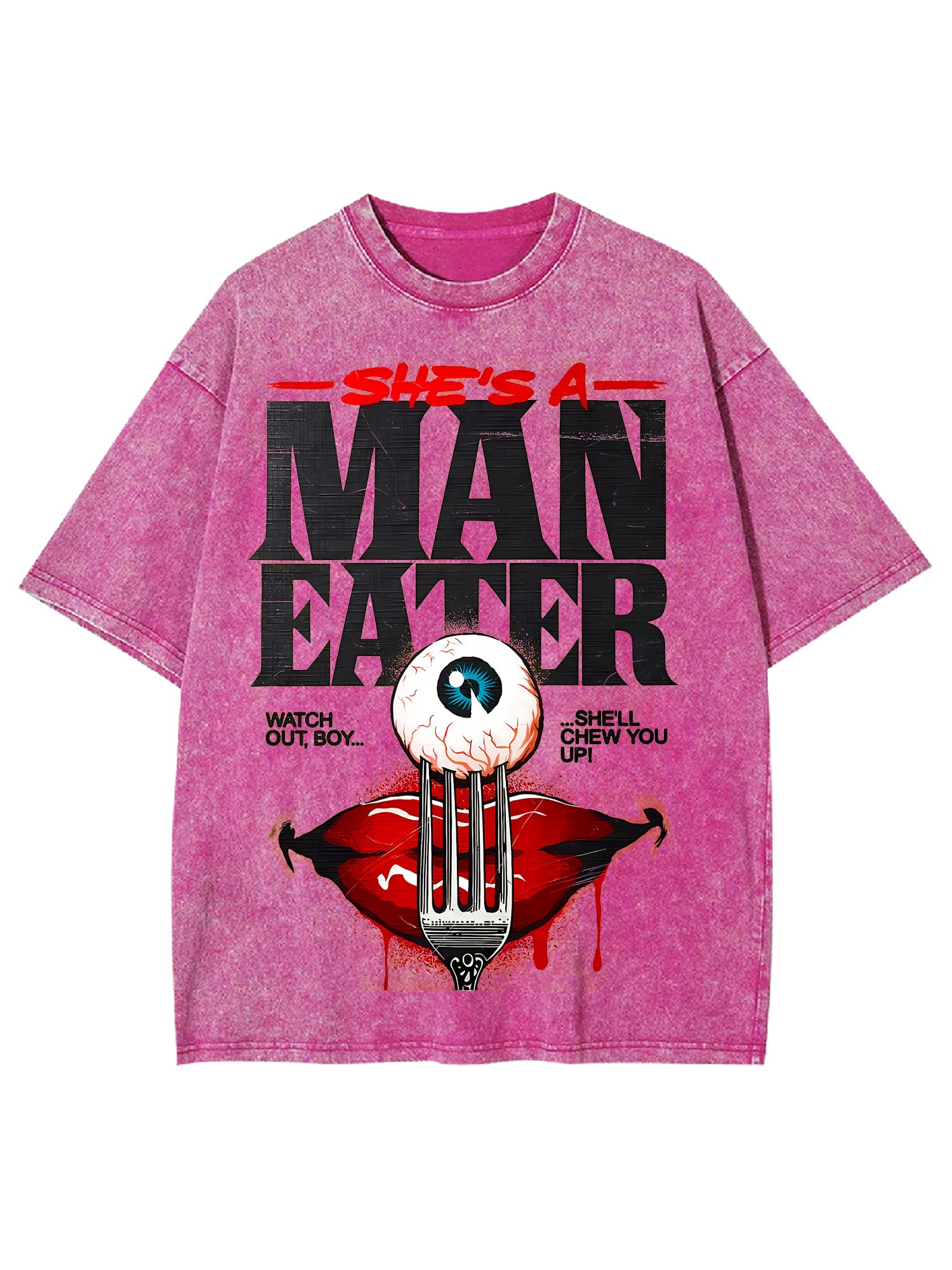 She's A Man Eater Washed Tshirt