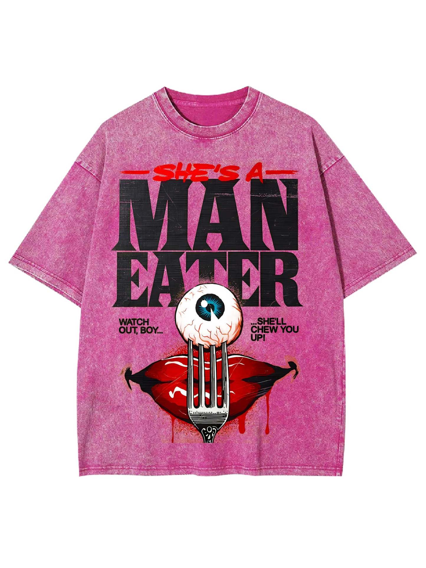 She's A Man Eater Washed Tshirt