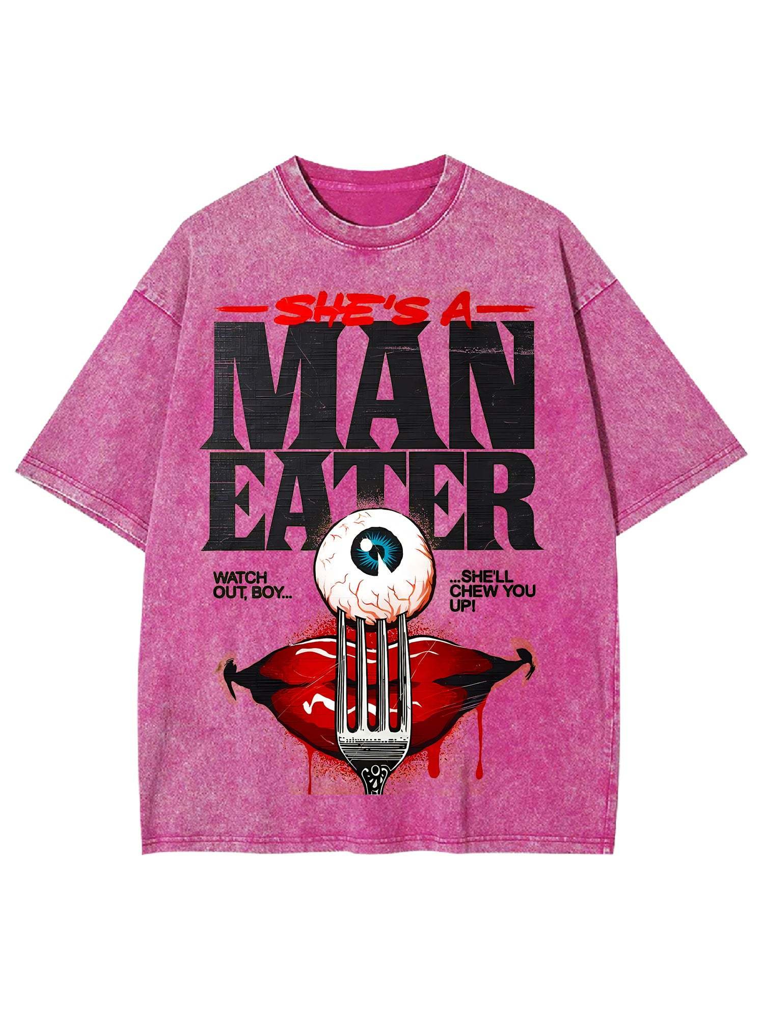 She's A Man Eater Washed Tshirt