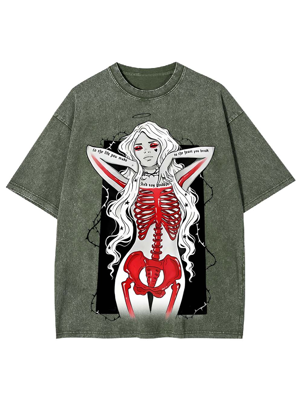 Angelic Skeleton Washed Tshirt