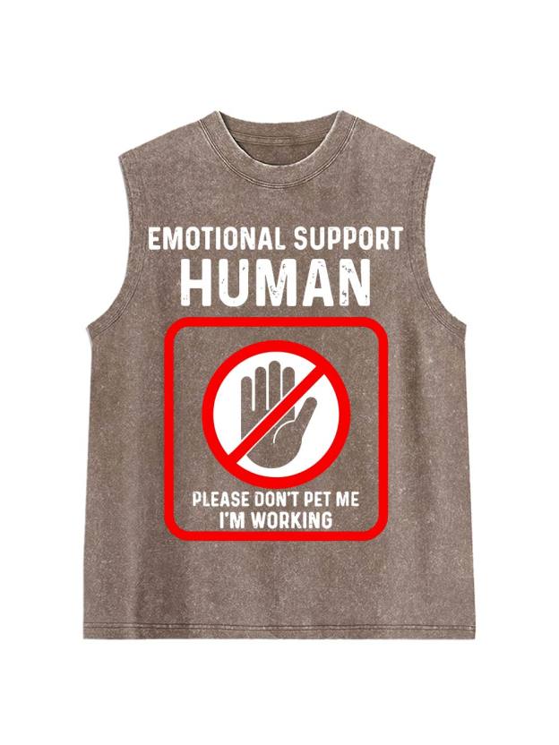 Emotional Support Human Washed Tank Top