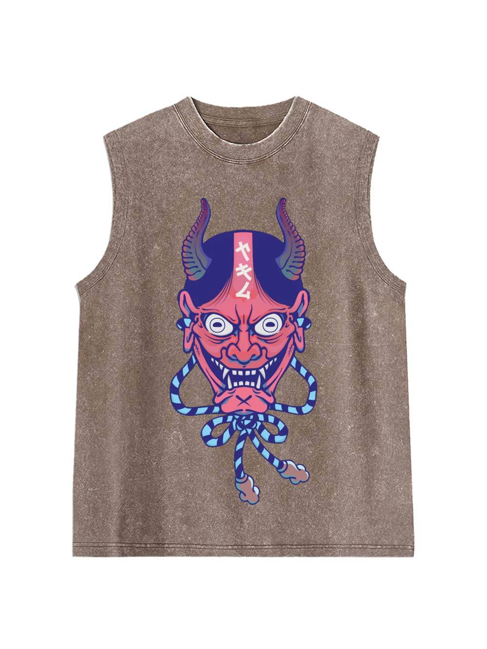 HANNYA MASK Washed Tank Top-ClassyOutlaw Sale