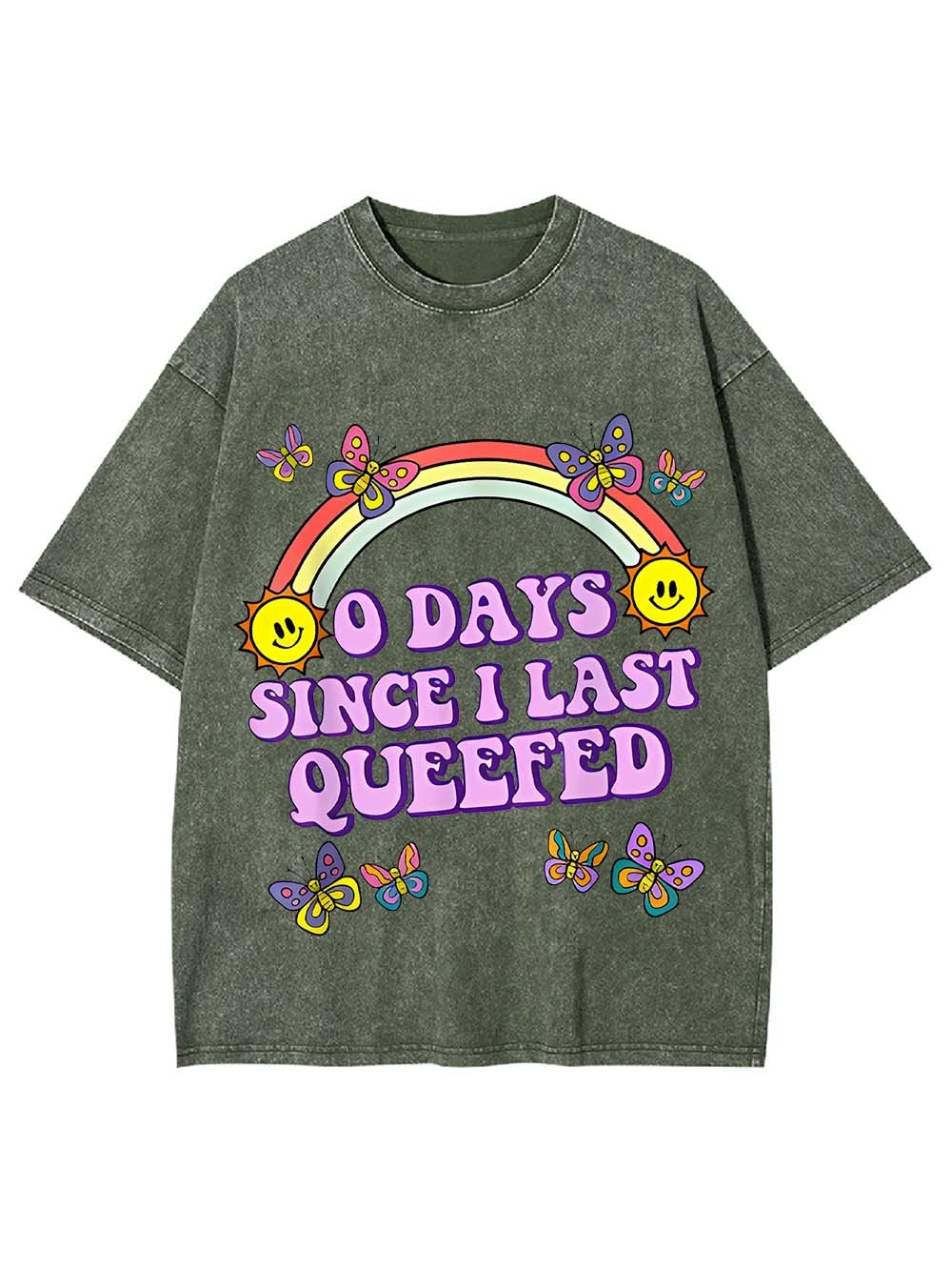 0 Days Since I Last Queefed Washed Tshirt