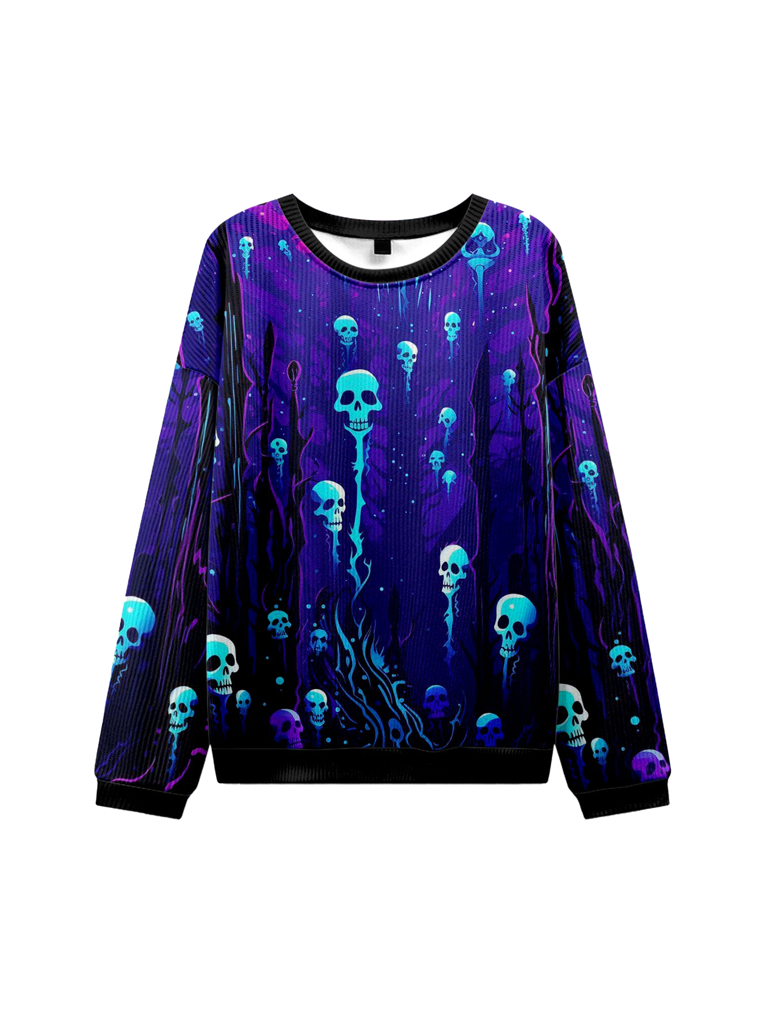 SKULLS IN THE NIGHT KNIT SWEATSHIRT-ClassyOutlaw Sale