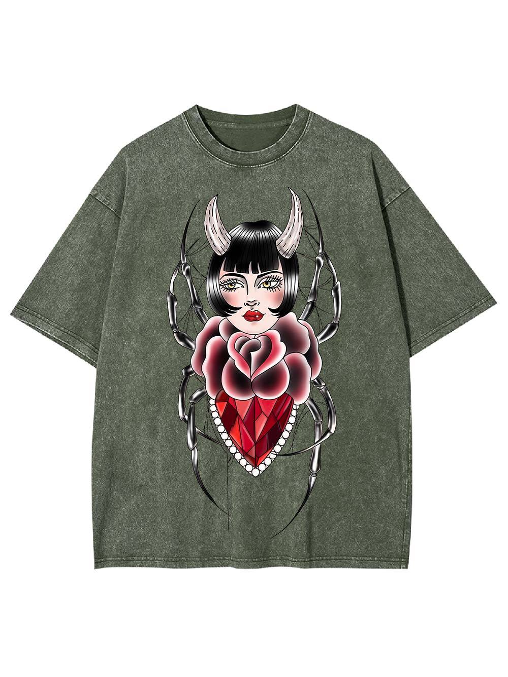 Horned Siren Spider Washed Tshirt