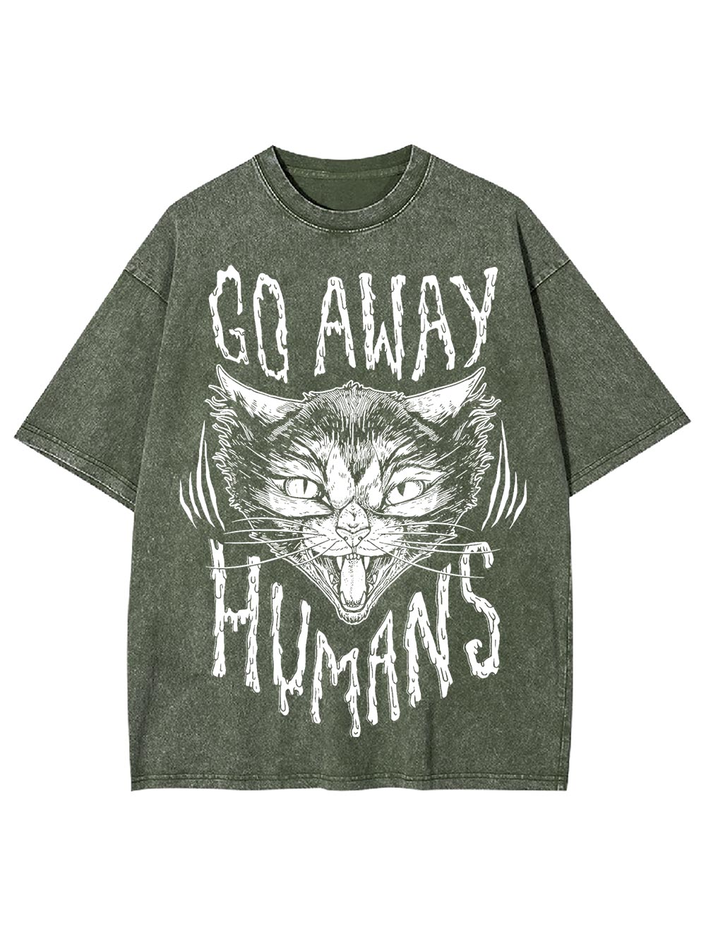 Go Away Humans Washed Tshirt