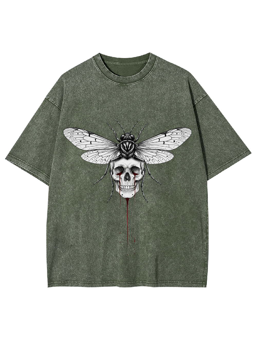 Skull Moth Washed Tshirt