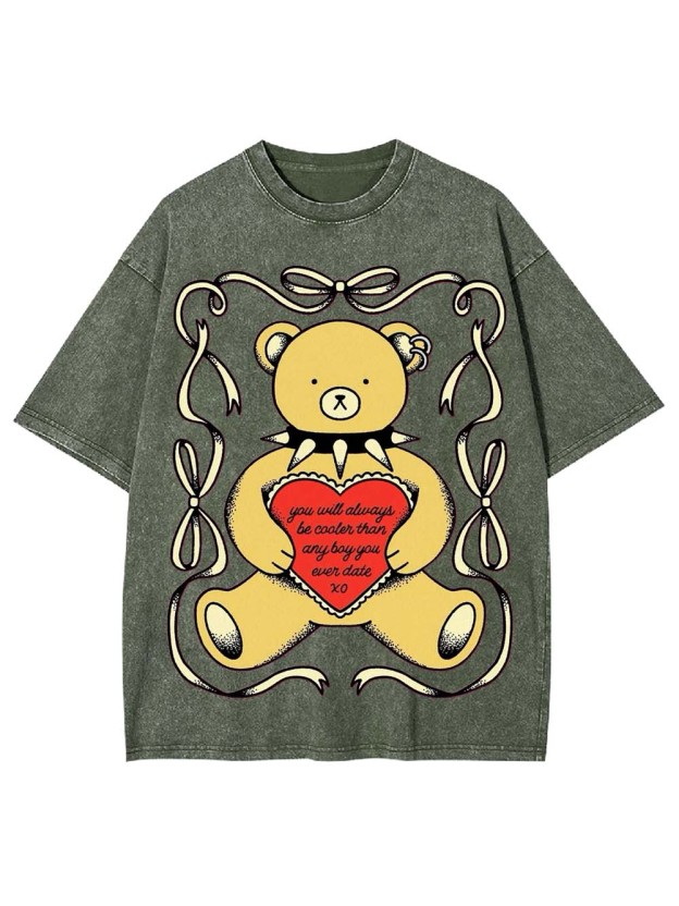 LOVE FROM THE REBEL BEAR WASHED TSHIRT