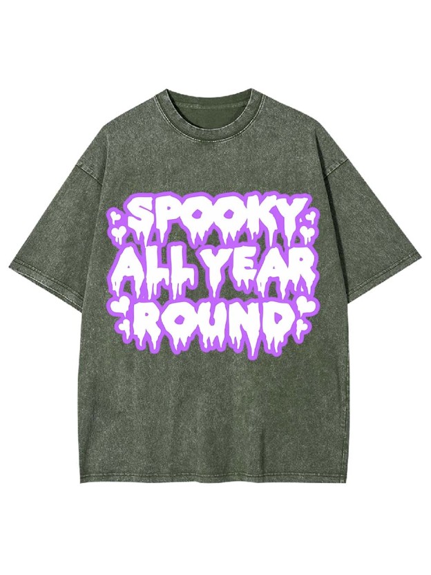 Spooku All Year Round Washed Tshirt