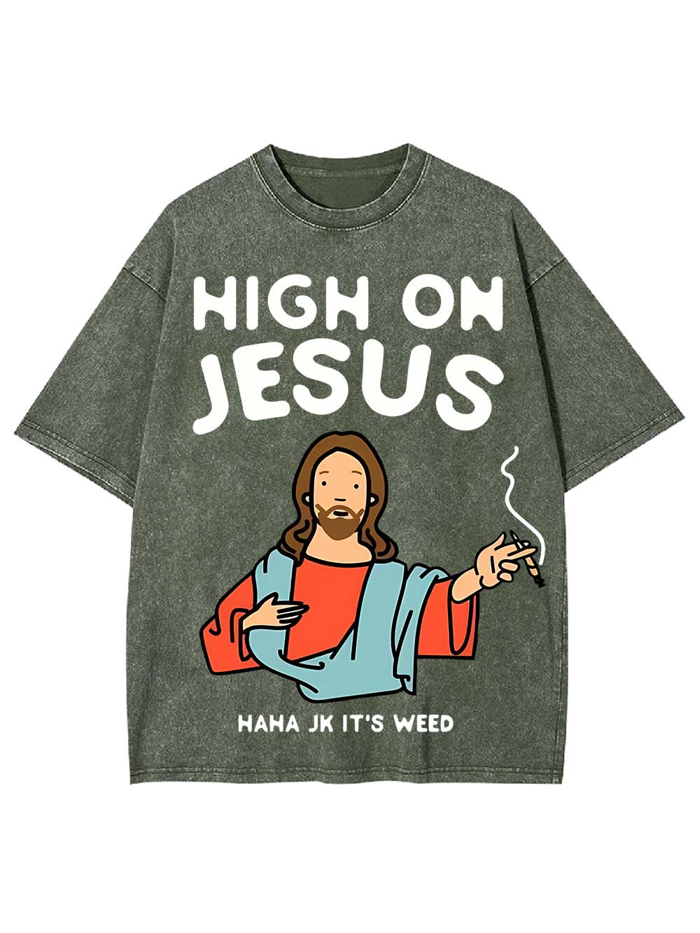 HIGH ON JESUS WASHED TSHIRT
