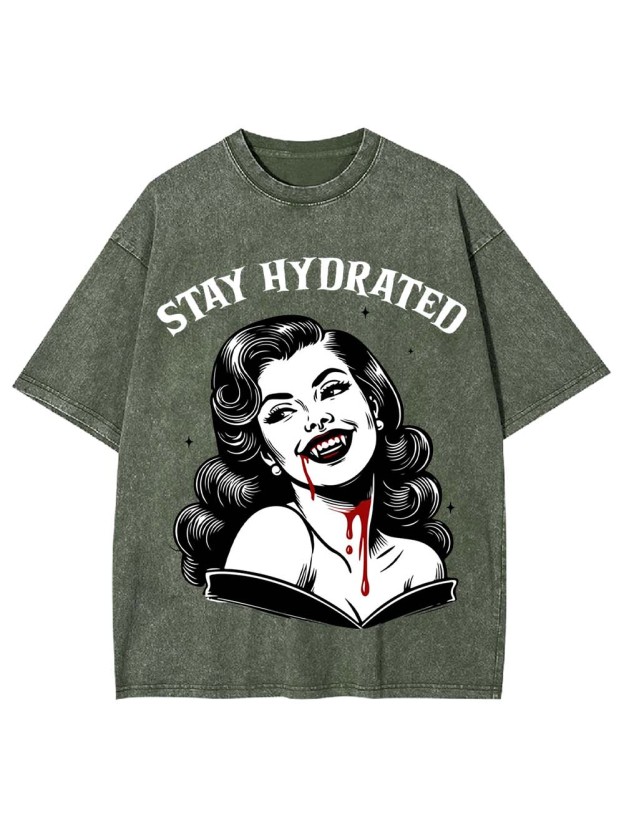 Stay Hydrated Washed Tshirt
