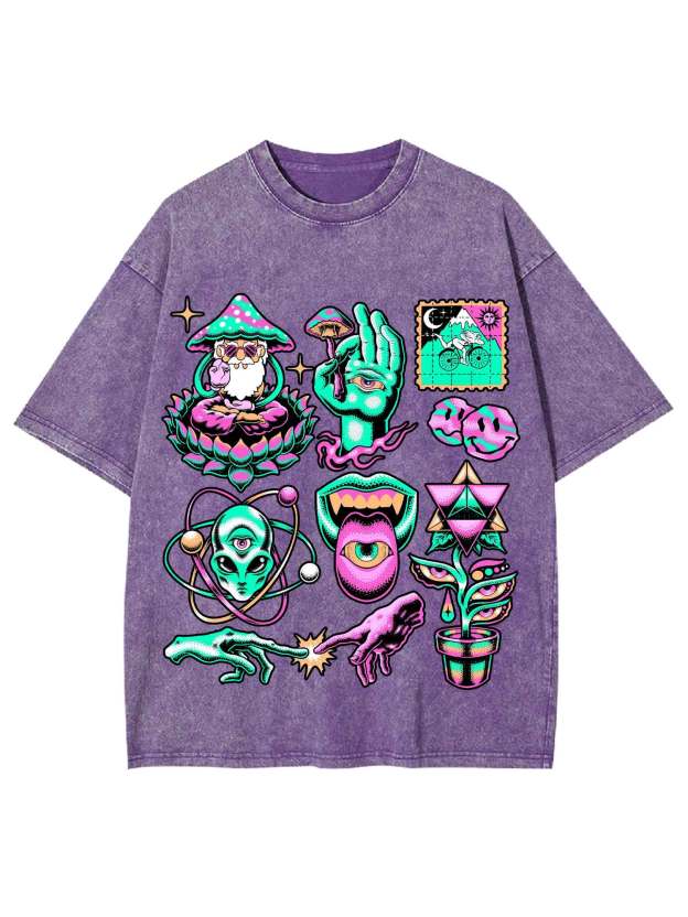PSYCHEDELIC ART WASHED TSHIRT