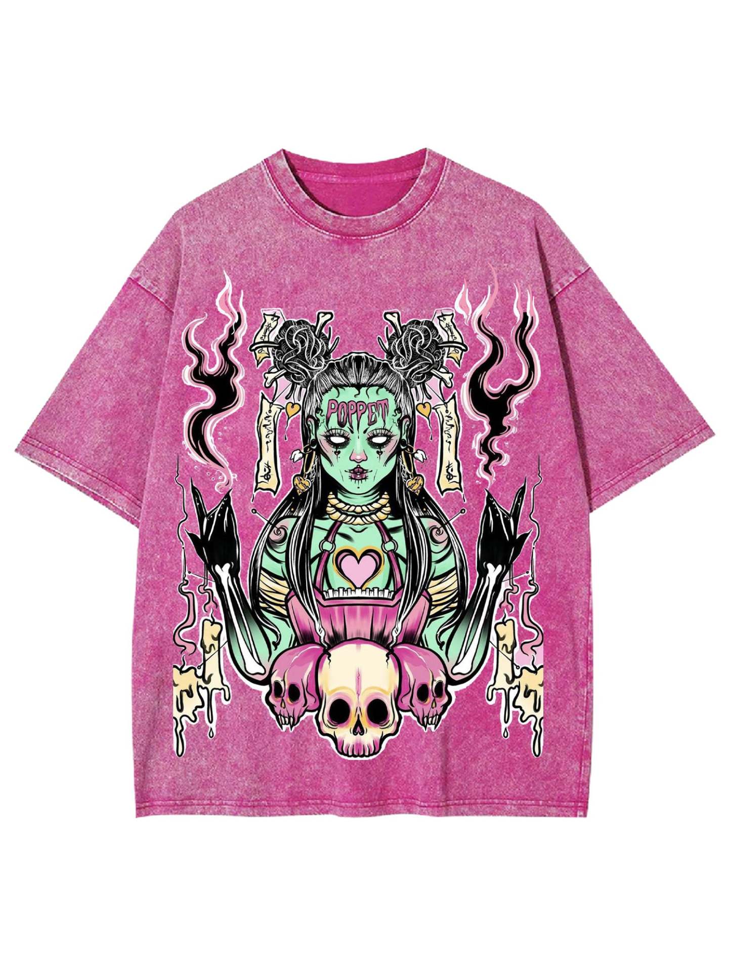 The Voodoo Witch In The Dark Night Washed Tshirt