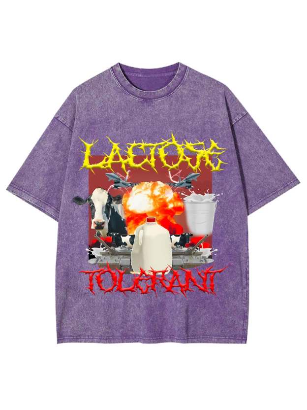 Lactose Intolerant Washed Tshirt