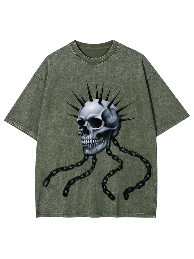 Chain Skull Washed Tshirt
