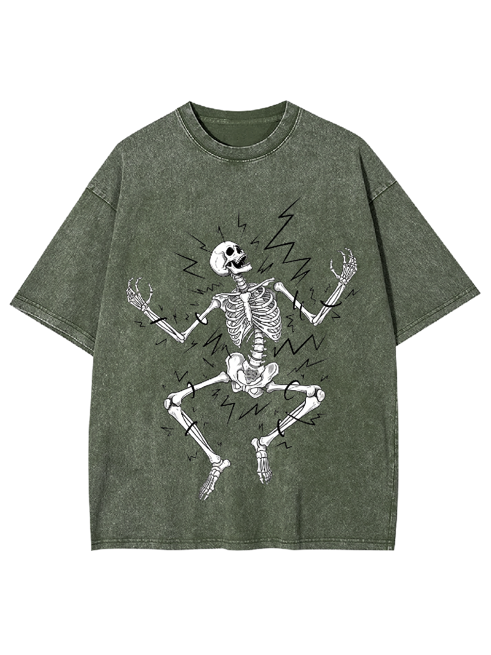 Electric Shock Skeleton Washed Tshirt