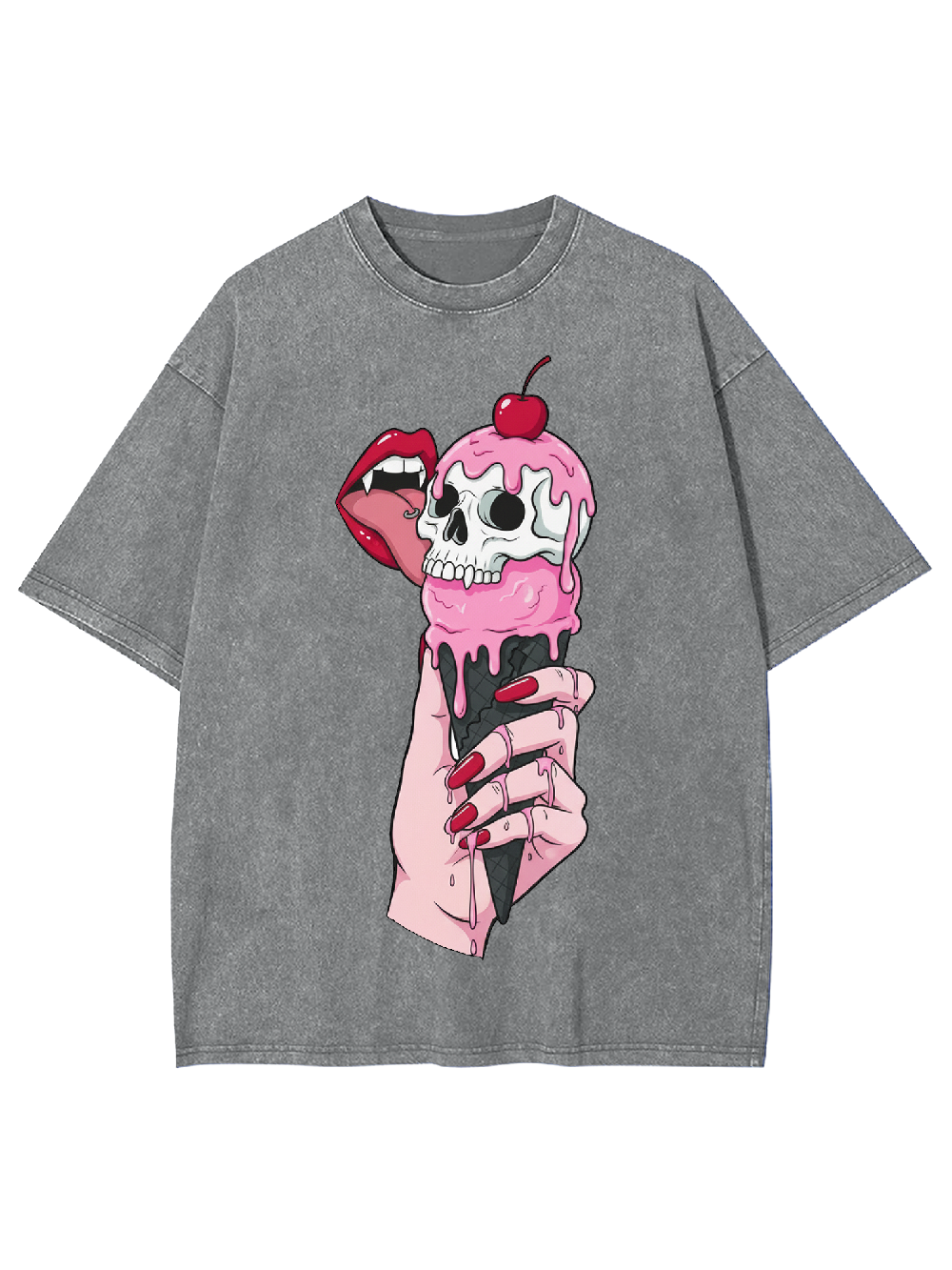 Skull Ice Cream Washed Tshirt