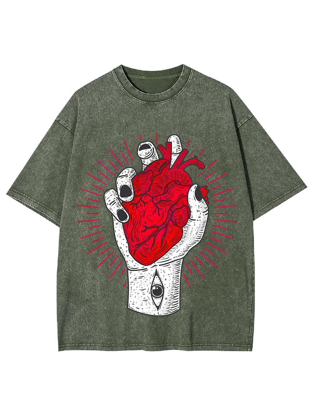 Heart In Hand Washed Tshirt