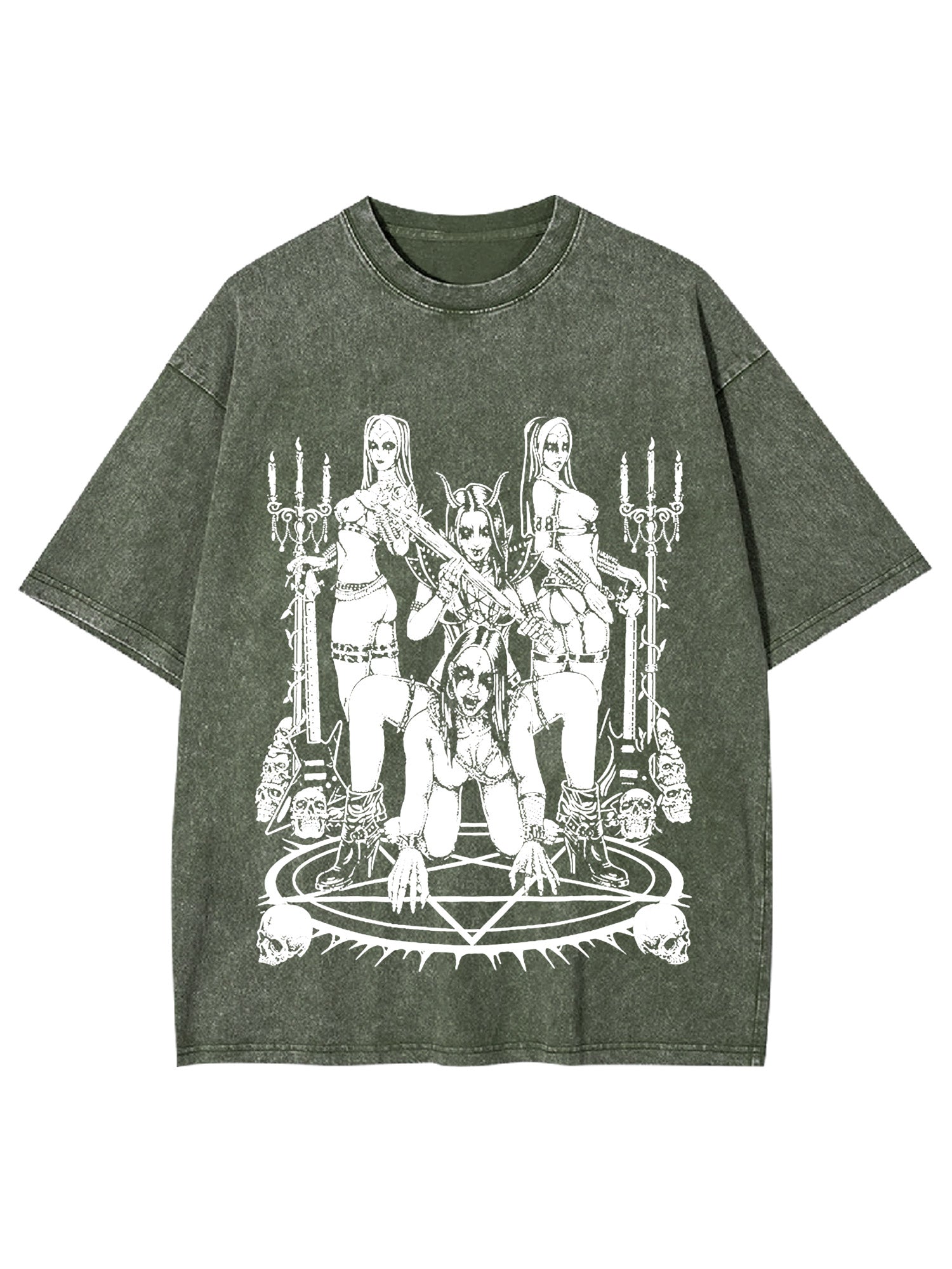 Dark Ritualistic Figures Washed Tshirt