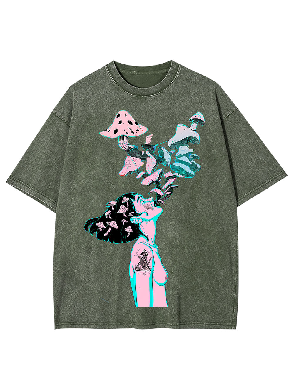 Mushroom Dreamscape Washed Tshirt