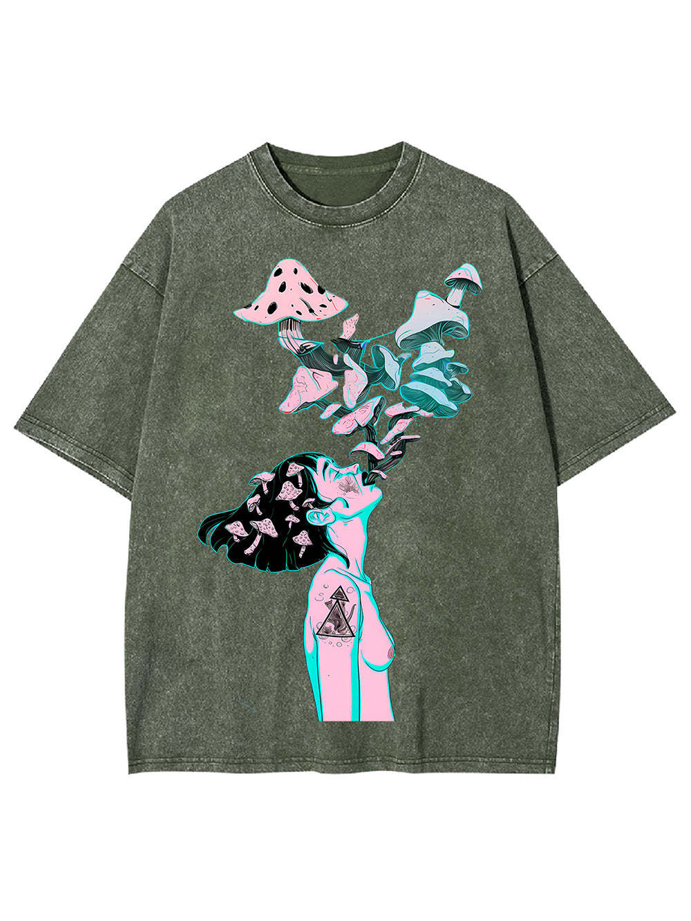 Mushroom Dreamscape Washed Tshirt