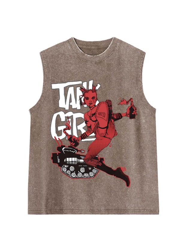 TANK GIRL Washed Tank Top