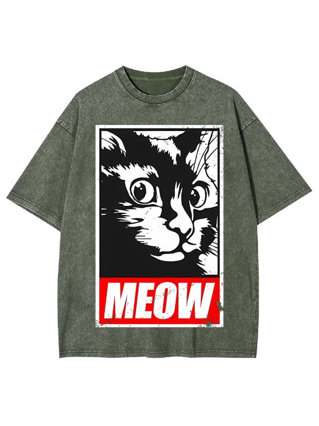 MEOW WASHED TSHIRT