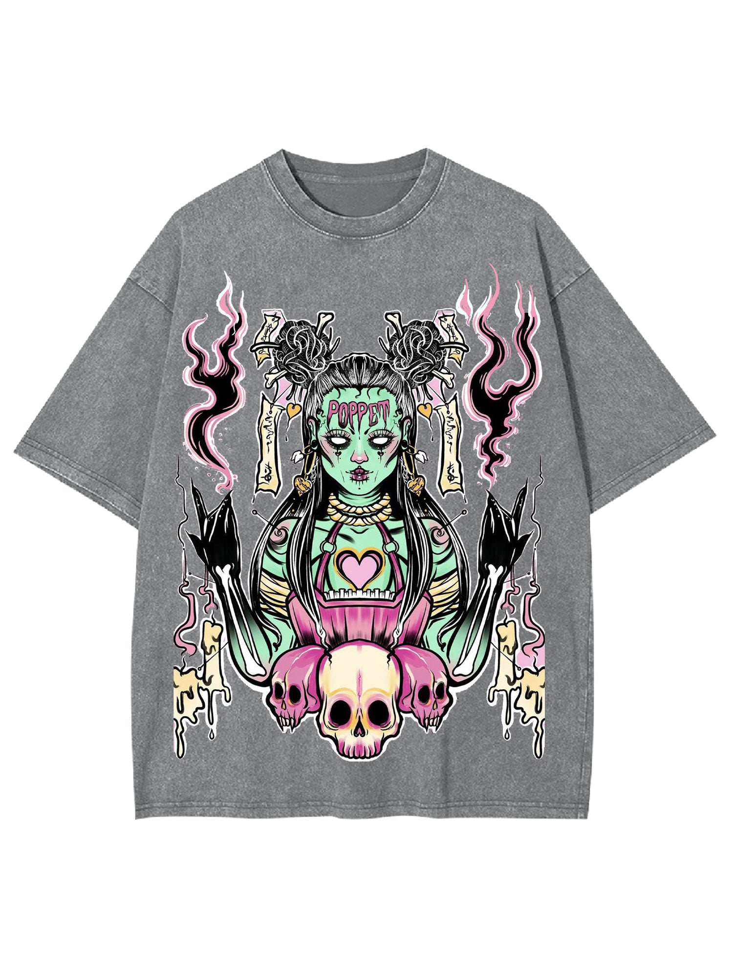The Voodoo Witch In The Dark Night Washed Tshirt