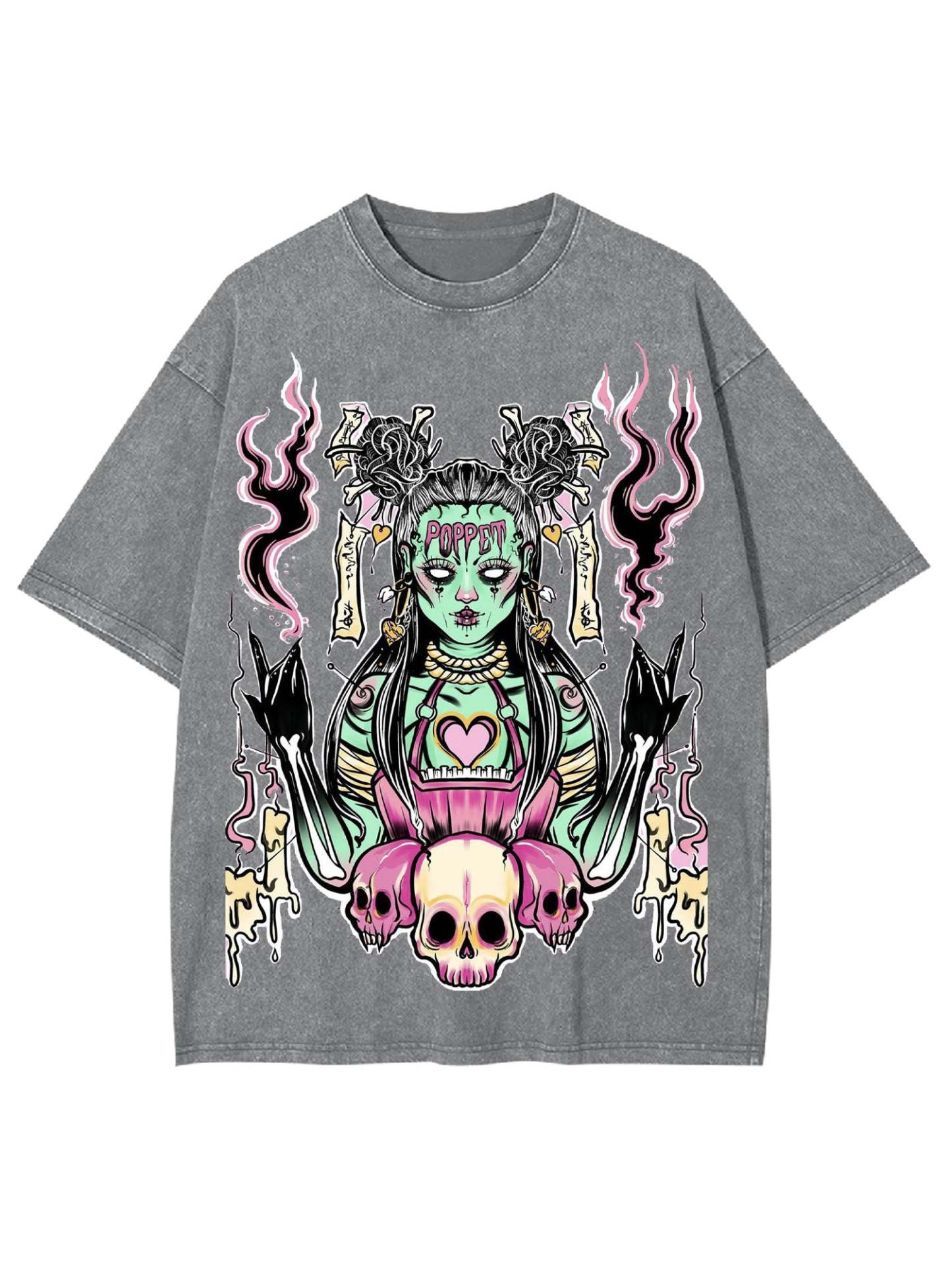 The Voodoo Witch In The Dark Night Washed Tshirt