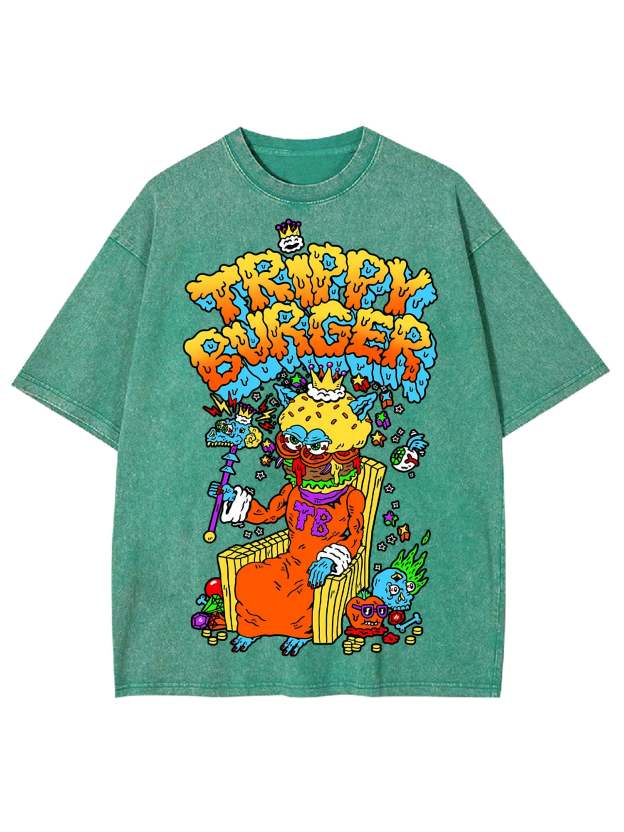 Trippy Burger Washed Tshirt