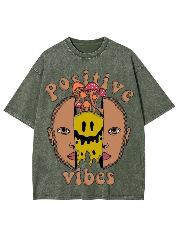 Positive Vibes Washed Tshirt