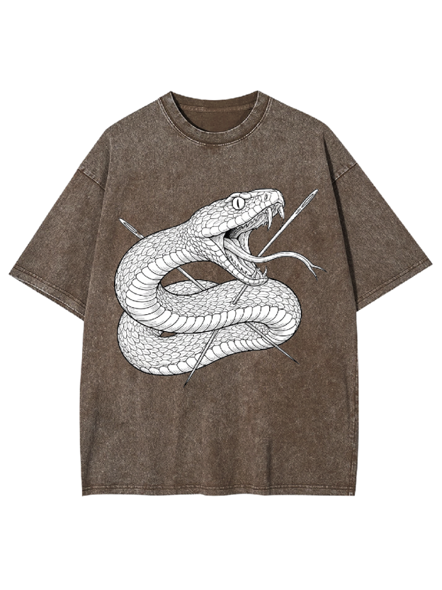 Painful Coiled Snake Washed Tshirt